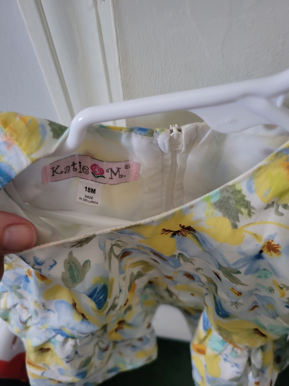Katie M. Yellow Blue Floral Baby Dress